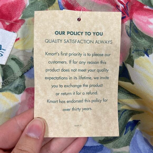 Vintage 90s Cristin Stevens Deadstock Neutral Floating Floral Print Blouse Tee - Picture 10 of 12